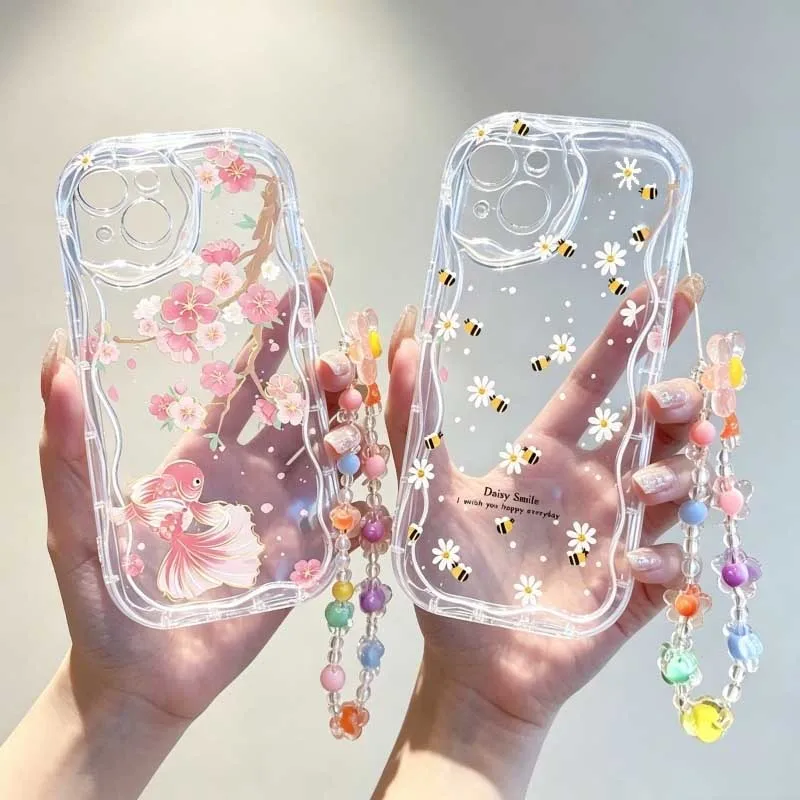 Schattige, bloemvormige polsba - Cute Cartoon Wrist Strap Silicone Case recensie en prijs